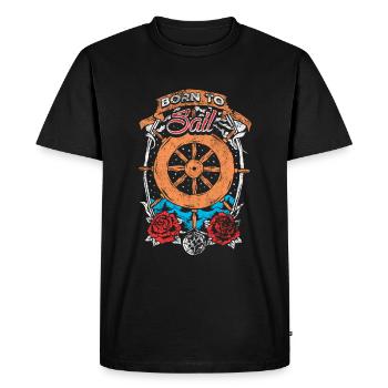 Voile maritime Compass Sea Shipping Lake - T-shirt Premium bio Homme - noir - Devant - Nico (187cm)