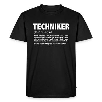 Techniker Veranstaltungstechniker - Männer Premium Bio T-Shirt - Schwarz - Vorne - Nico (187cm)