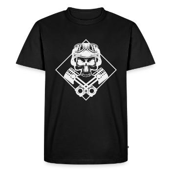 Rocker - Skull - Art Design - Biker - T-shirt Premium bio Homme - noir - Devant - Nico (187cm)