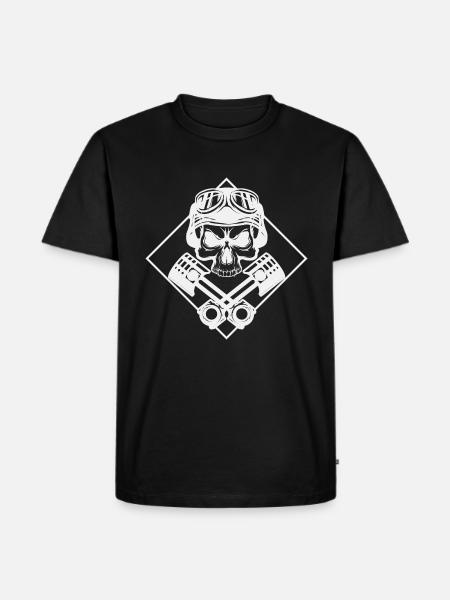 Rocker - Skull - Art Design - Biker - Men's Premium Organic T-Shirt - black