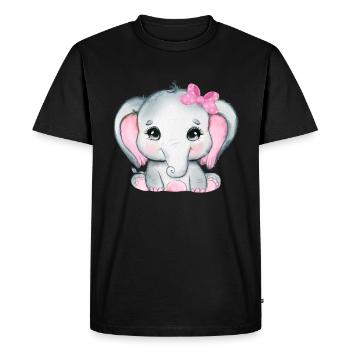 Bébé Éléphant Drôle de doux T-shirt idée cadeau - T-shirt Premium bio Homme - noir - Devant - Nico (187cm)