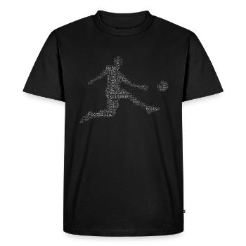 Football Football Football féminin Jeux de football - T-shirt Premium bio Homme - noir - Devant - Nico (187cm)