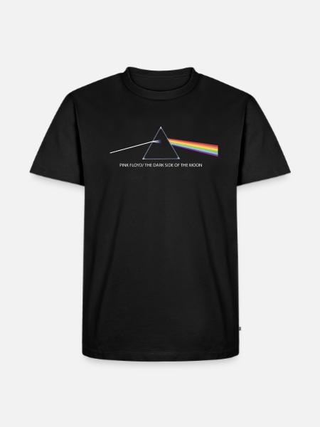 Pink Floyd med bokstaven The Dark Side Of The Moon - Herre Premium økologisk T-shirt - sort