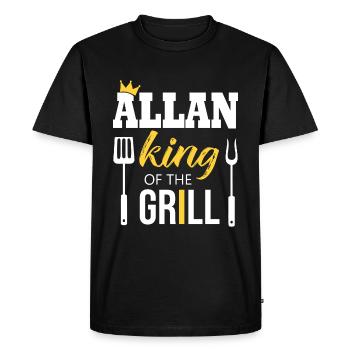Allan king of the grill - T-shirt Premium bio Homme - noir - Devant - Nico (187cm)