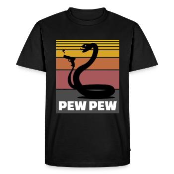 Snake Pew Pew Gift - Men's Premium Organic T-Shirt - black - Front - Nico (187cm)
