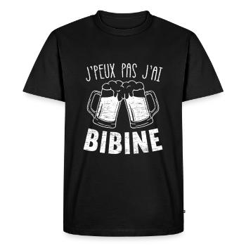 Je Peux Pas J'Ai Bibine Boire De L'Alcool Bière - T-shirt Premium bio Homme - noir - Devant - Nico (187cm)