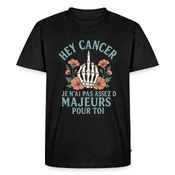 Combat ironique contre le cancer femme rebelle - T-shirt Premium bio Homme - noir - Devant - Nico (187cm)
