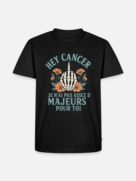 Ironic fight against cancer rebellious woman - Men's Premium Organic T-Shirt - black