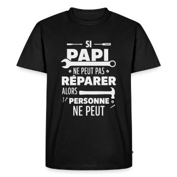 Grandpa Can Fix It All - for DIY Grandpas - Men's Premium Organic T-Shirt - black - Front - Nico (187cm)
