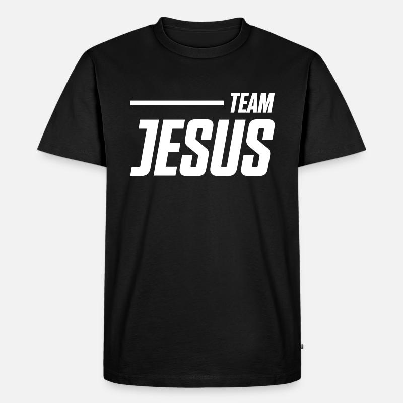 Team Jesus - Männer Premium Bio T-Shirt - Schwarz