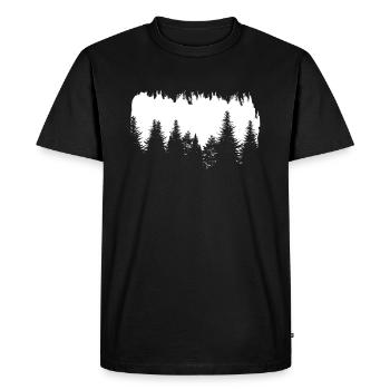 Pin forêt silhouette arbres nature - T-shirt Premium bio Homme - noir - Devant - Nico (187cm)