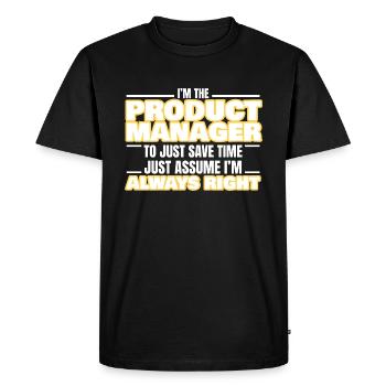 Awesome Product Manager - Men's Premium Organic T-Shirt - black - Front - Nico (187cm)