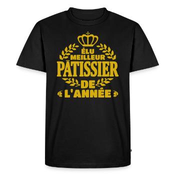 élu meilleur pâtissier de l'année - T-shirt Premium bio Homme - noir - Devant - Nico (187cm)