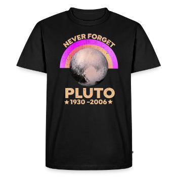 Vintage Never Forget Pluton - T-shirt drôle - T-shirt Premium bio Homme - noir - Devant - Nico (187cm)