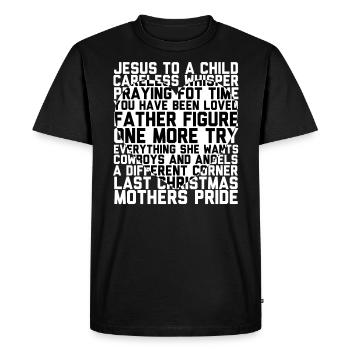 George Wham Michael Father Figure t-shirt - Men's Premium Organic T-Shirt - black - Front - Nico (187cm)