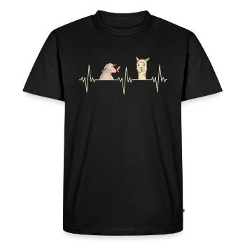 Alpaga Heartbeat Sheep Alpaga Cadeau - T-shirt Premium bio Homme - noir - Devant - Nico (187cm)
