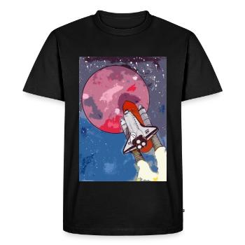 migrant_digi - Men's Premium Organic T-Shirt - black - Front - Nico (187cm)