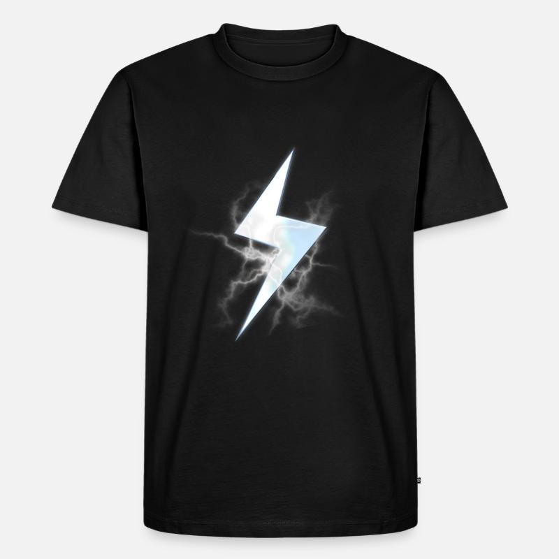 Blitz-schlag - Männer Premium Bio T-Shirt - Schwarz