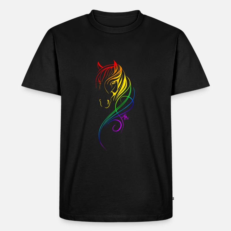 Ein Wundervolles Regenbogen Pferd - Männer Premium Bio T-Shirt - Schwarz