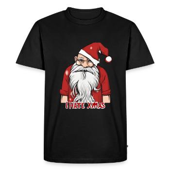 Je déteste Noël Saint-Nicolas Cadeaux Vacances - T-shirt Premium bio Homme - noir - Devant - Nico (187cm)
