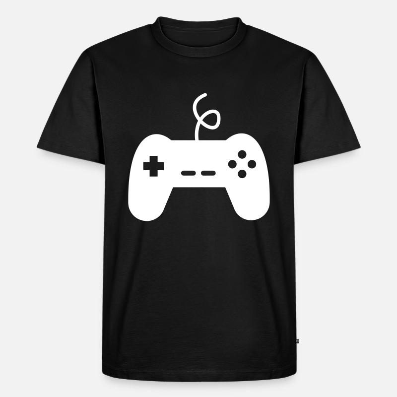 Geek Gamer Videospiel-Konsolen-Controller - Männer Premium Bio T-Shirt - Schwarz
