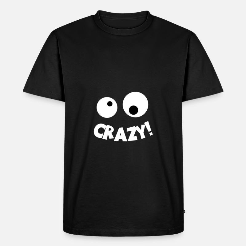Crazy Smiley - Männer Premium Bio T-Shirt - Schwarz