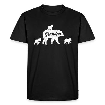 T-shirt vintage grand-père ours 3 oursons fête des pères - T-shirt Premium bio Homme - noir - Devant - Nico (187cm)