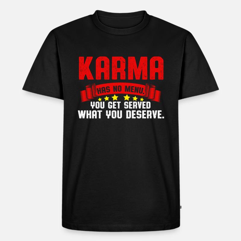 Karma - Männer Premium Bio T-Shirt - Schwarz