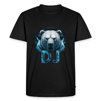 DJ Eisbär icy - Men's Premium Organic T-Shirt - black - Front - Nico (187cm)