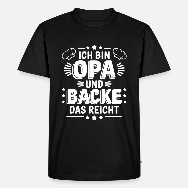 Ich bin Opa und backe lustiger Opa Bäcker Spruch - Männer Premium Bio T-Shirt - Schwarz