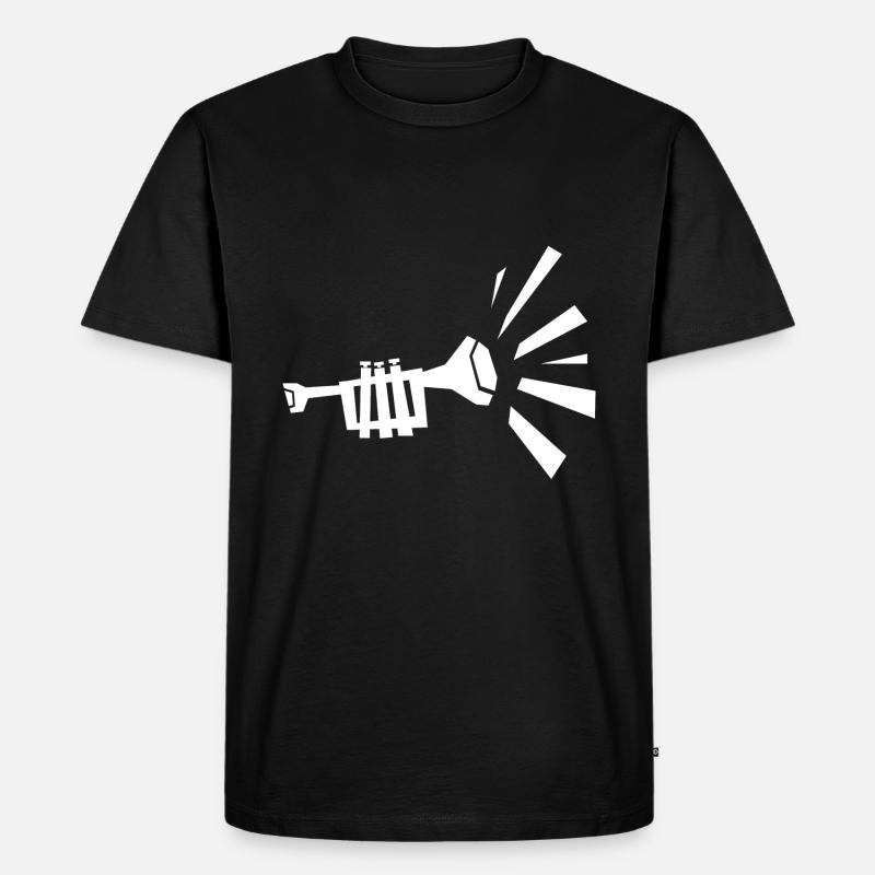 Trompete - Männer Premium Bio T-Shirt - Schwarz