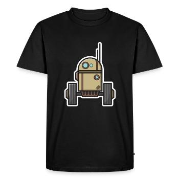 Robot Science Fiction Gift Nerd Future Bot - Men's Premium Organic T-Shirt - black - Front - Nico (187cm)