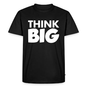 Think Big - Men's Premium Organic T-Shirt - black - Front - Nico (187cm)