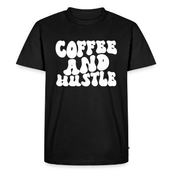 Café et agitation - T-shirt Premium bio Homme - noir - Devant - Nico (187cm)