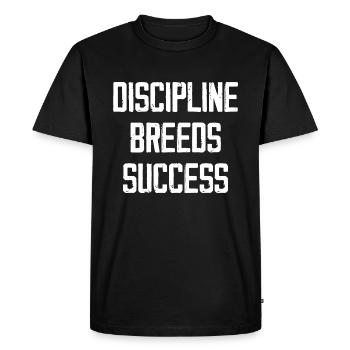 Discipline Breeds Success - Men's Premium Organic T-Shirt - black - Front - Nico (187cm)