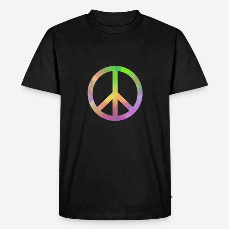 peace peacezeichen Frieden - Männer Premium Bio T-Shirt - Schwarz
