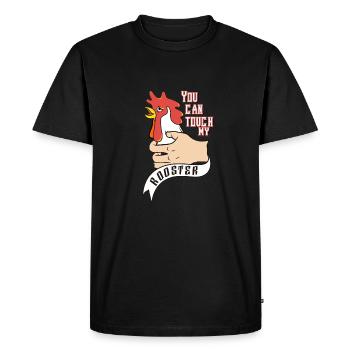 Tu peux toucher mon coq - T-shirt Premium bio Homme - noir - Devant - Nico (187cm)
