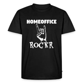 Bureau à domicile Rockr - blanc - T-shirt Premium bio Homme - noir - Devant - Nico (187cm)