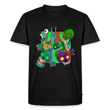 Trippy Goa Psychedelic Rave Trip Mushrooms - Men's Premium Organic T-Shirt - black - Front - Nico (187cm)