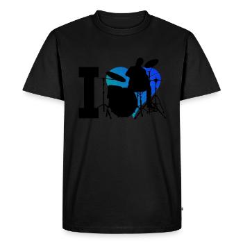Kit de batterie Batteur hommes Femmes Tambours - T-shirt Premium bio Homme - noir - Devant - Nico (187cm)