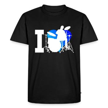 Kit de batterie féminin Percussionniste Batteur - T-shirt Premium bio Homme - noir - Devant - Nico (187cm)