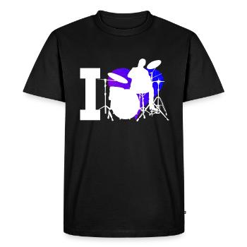 Percussionniste Batterie Batteur - T-shirt Premium bio Homme - noir - Devant - Nico (187cm)
