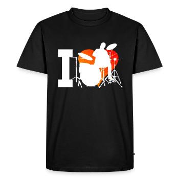 Femmes Hommes Batteur Batteur Batterie - T-shirt Premium bio Homme - noir - Devant - Nico (187cm)