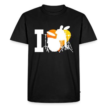 Percussionniste batteur masculin - T-shirt Premium bio Homme - noir - Devant - Nico (187cm)