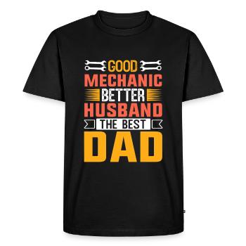 Bon mécanicien Meilleur mari Le meilleur père - T-shirt Premium bio Homme - noir - Devant - Nico (187cm)