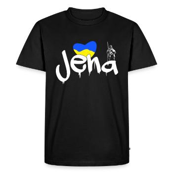 Jena Bleu Jaune Blanc - T-shirt Premium bio Homme - noir - Devant - Nico (187cm)