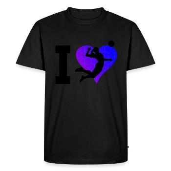 Volleyball masculin Volleyball féminin Spi - T-shirt Premium bio Homme - noir - Devant - Nico (187cm)