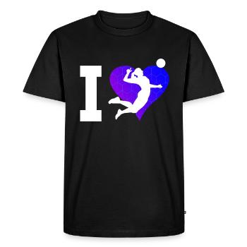 Volleyball masculin Volleyball Volleyball - T-shirt Premium bio Homme - noir - Devant - Nico (187cm)