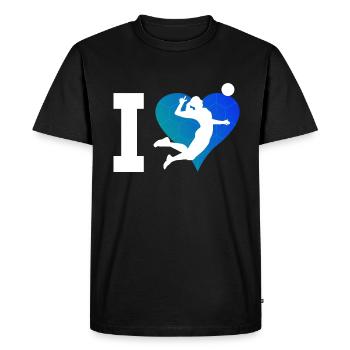 Volleyball masculin Volleyball féminin Spi - T-shirt Premium bio Homme - noir - Devant - Nico (187cm)