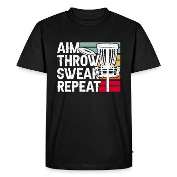 Disc Golf Disc Golfing - Men's Premium Organic T-Shirt - black - Front - Nico (187cm)